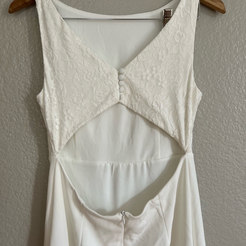 Radiant Forever White Lace Boat Neck Maxi Dress - Picture 8 of 8